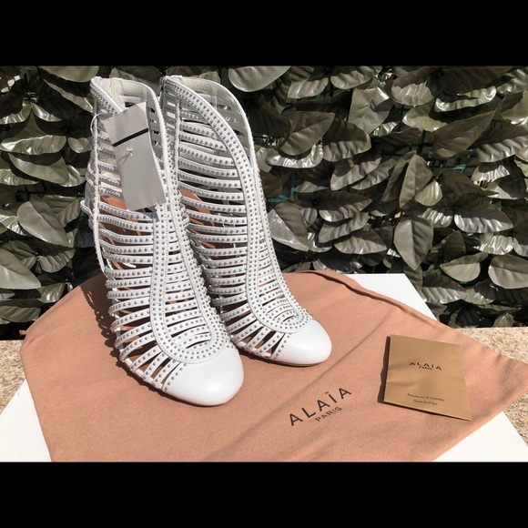 NWT Alaia Caged Bootie White (US 9) - Picture 4 of 5